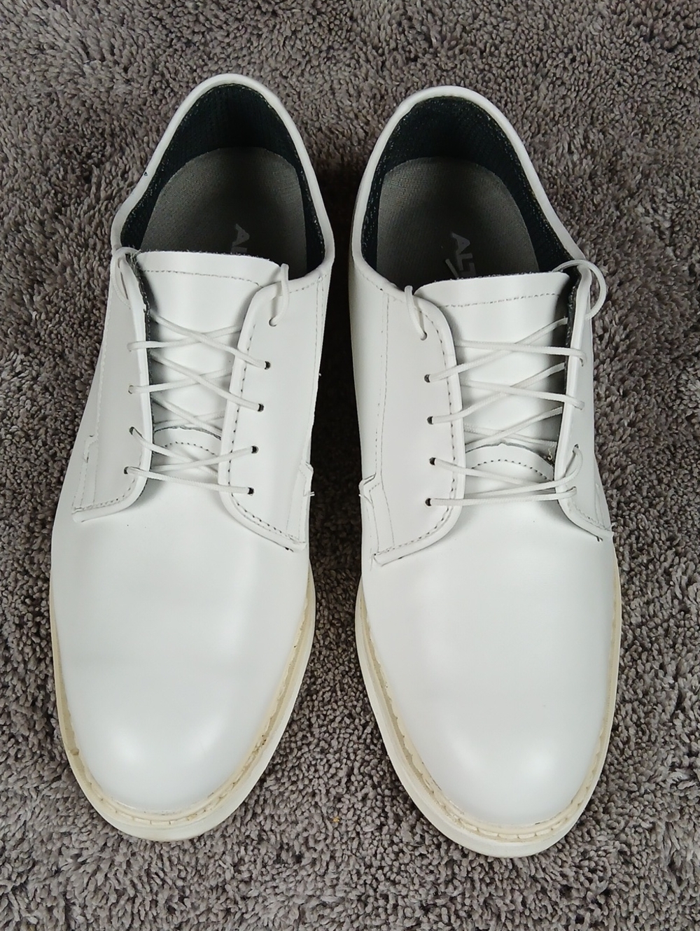 Altama 629308 USN White Leather Mil Spec Dress Oxford Shoes Size 9E Wide